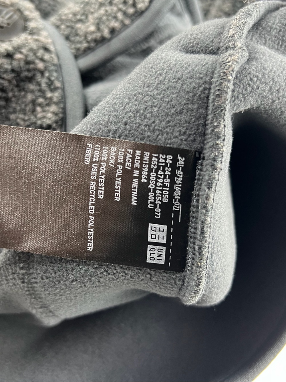 Uniqlo Charcoal Gray Fleece Crew - Picture 8 of 9